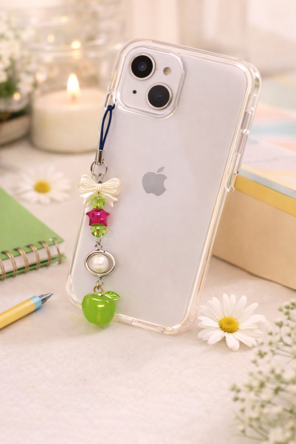 Green Apple Phone Charm