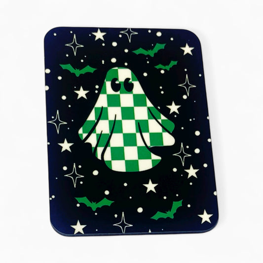 Checkered Ghost Green Magnet