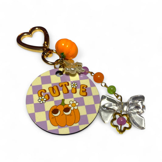 Pumpkin Cutie Purple Keychain