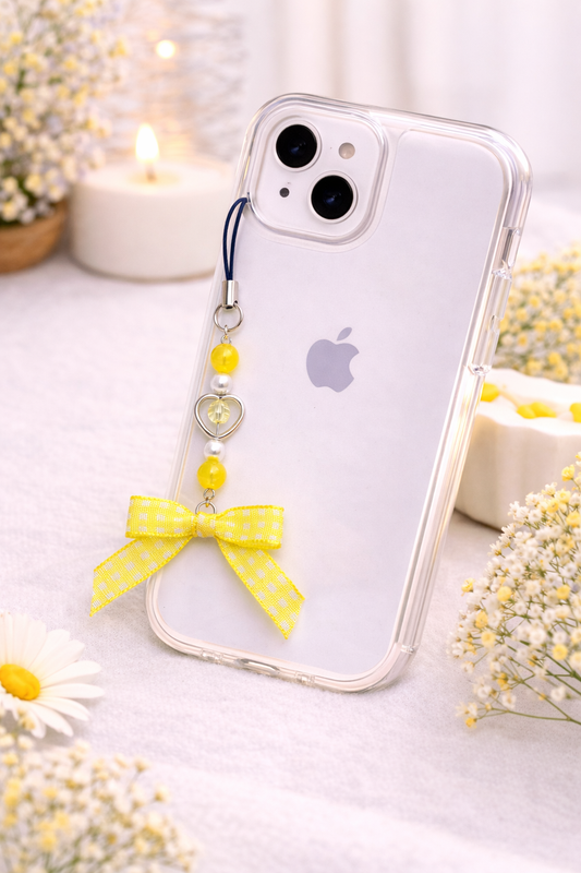 Yellow Gingham Phone Charm