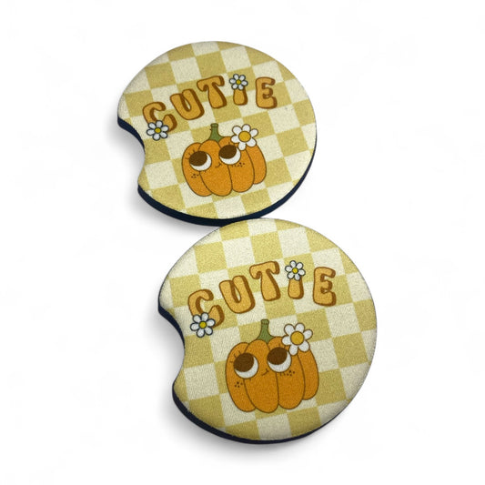 Pumpkin Cutie Cream Car Coaster Set