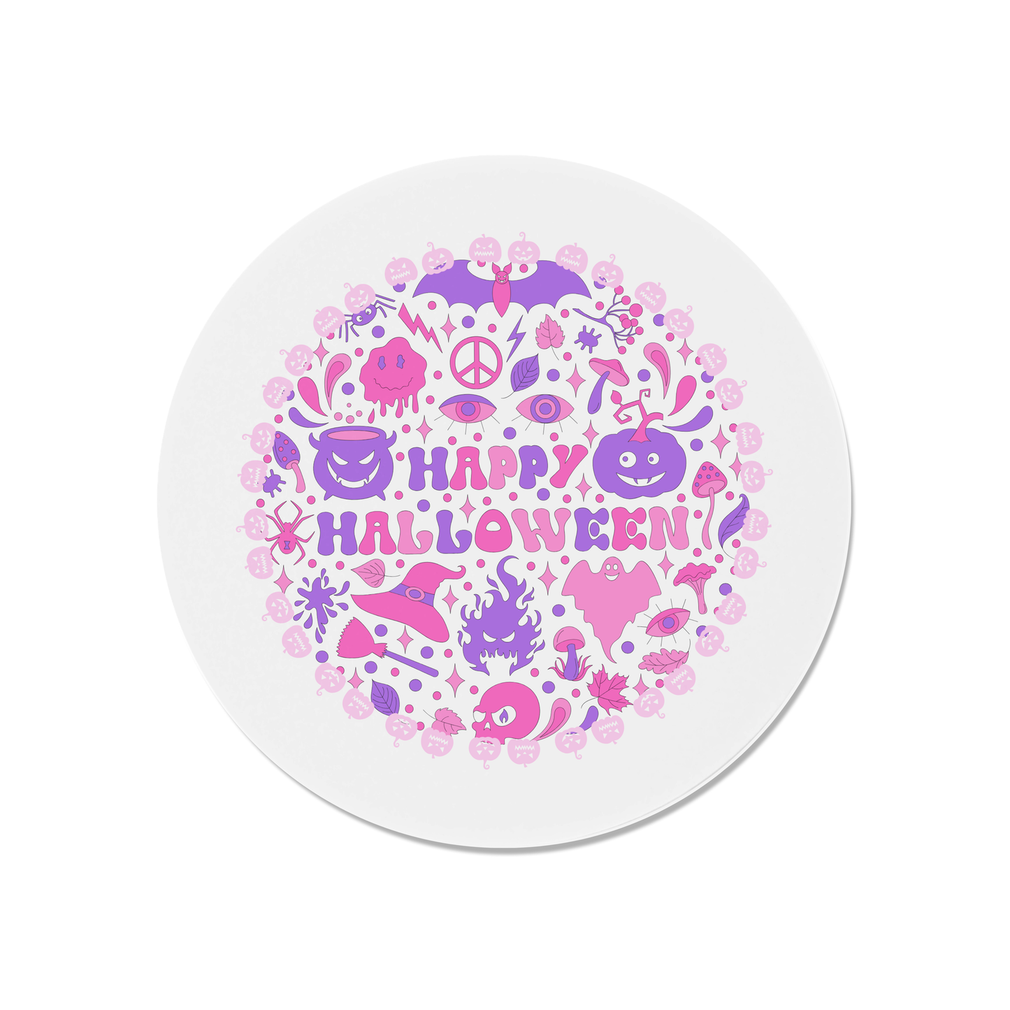 Pink Retro Halloween Magnet