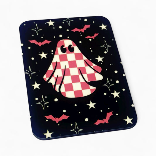 Checkered Ghost Pink Magnet