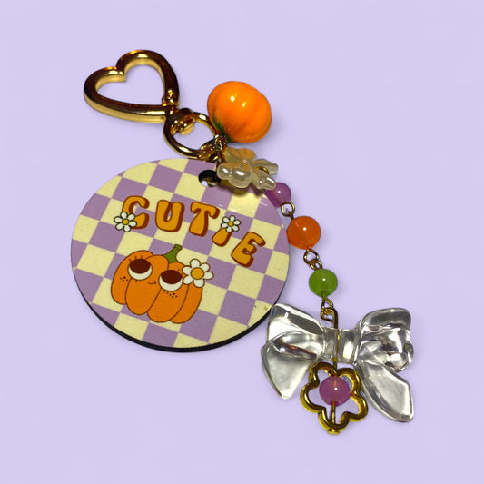 Pumpkin Cutie Purple Keychain