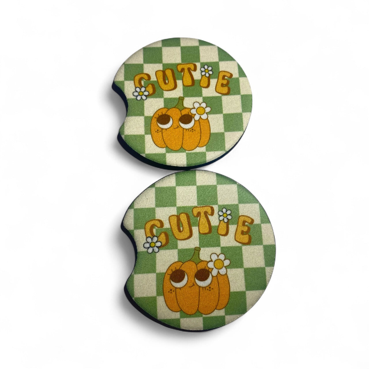 Pumpkin Cutie Green Car Coaster Set