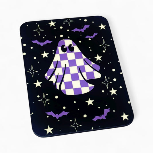 Checkered Ghost Purple Magnet