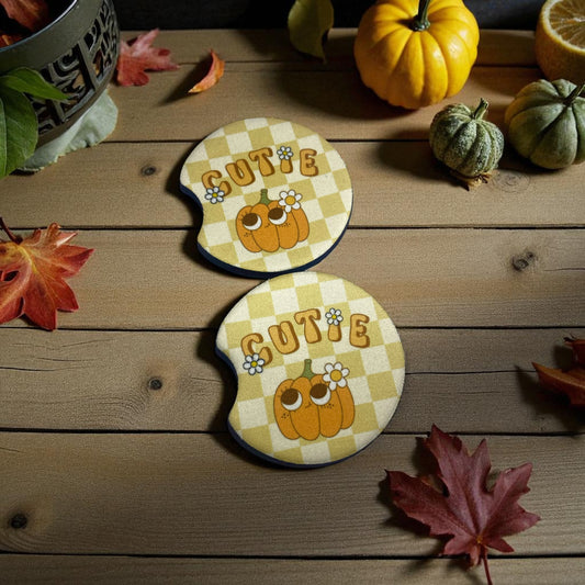 Pumpkin Cutie Cream Car Coaster Set