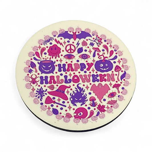 Pink Retro Halloween Magnet
