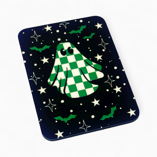 Checkered Ghost Green Magnet