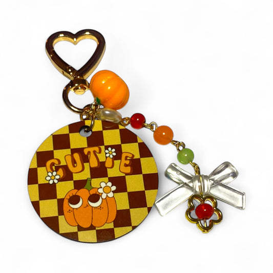 Pumpkin Cutie Brown Keychain