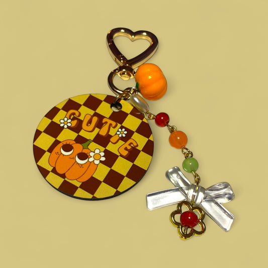 Pumpkin Cutie Brown Keychain