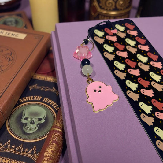 Pink Ghost Pattern Bookmark