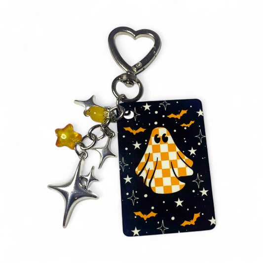 Checkered Ghost Orange Keychain