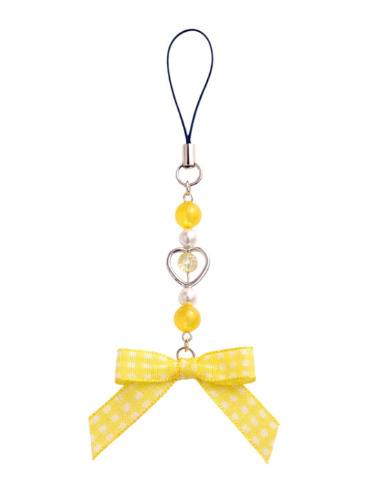 Yellow Gingham Phone Charm