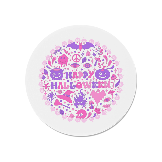 Pink Retro Halloween Magnet