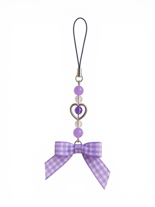 Purple Gingham Phone Charm