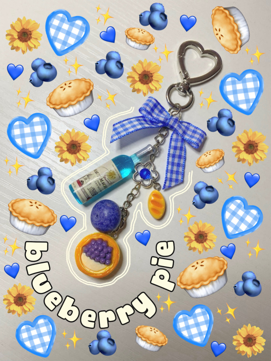 Blueberry Pie Keychain