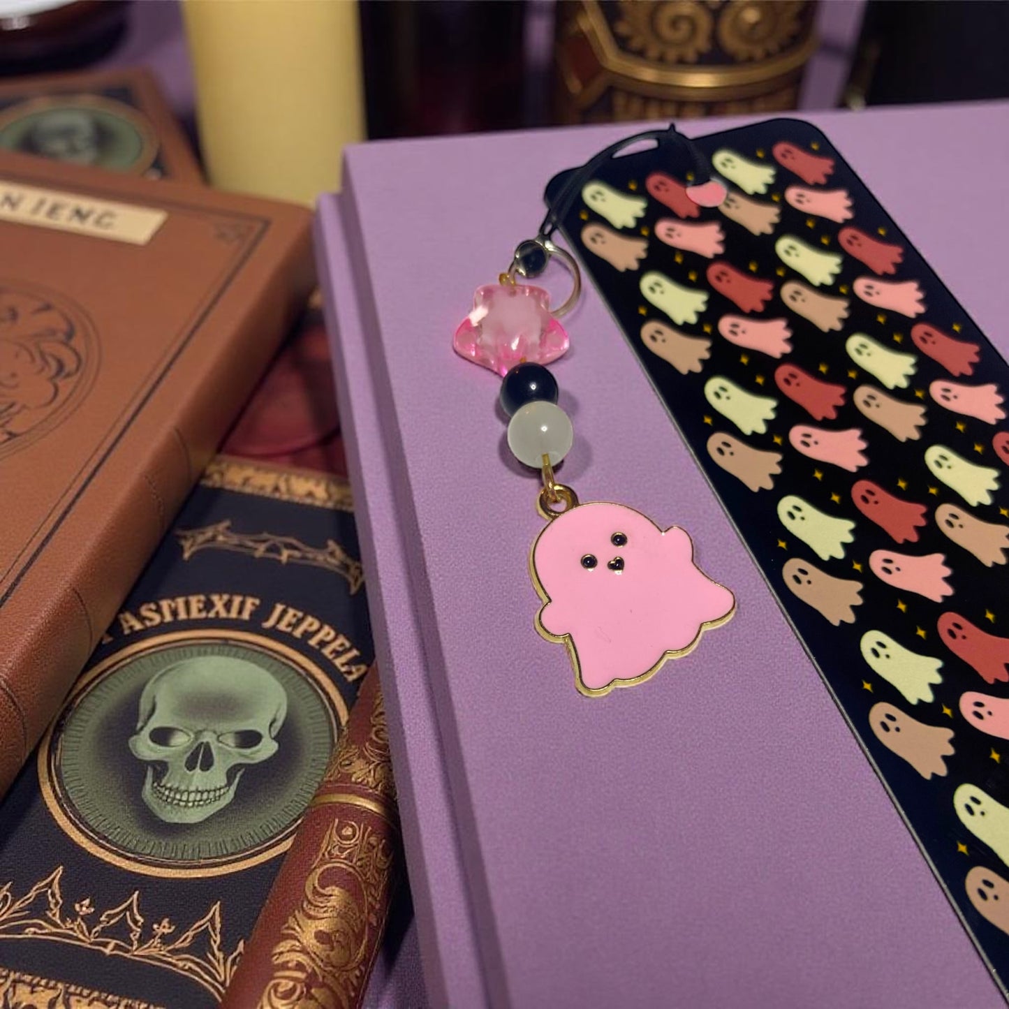 Pink Ghost Pattern Bookmark