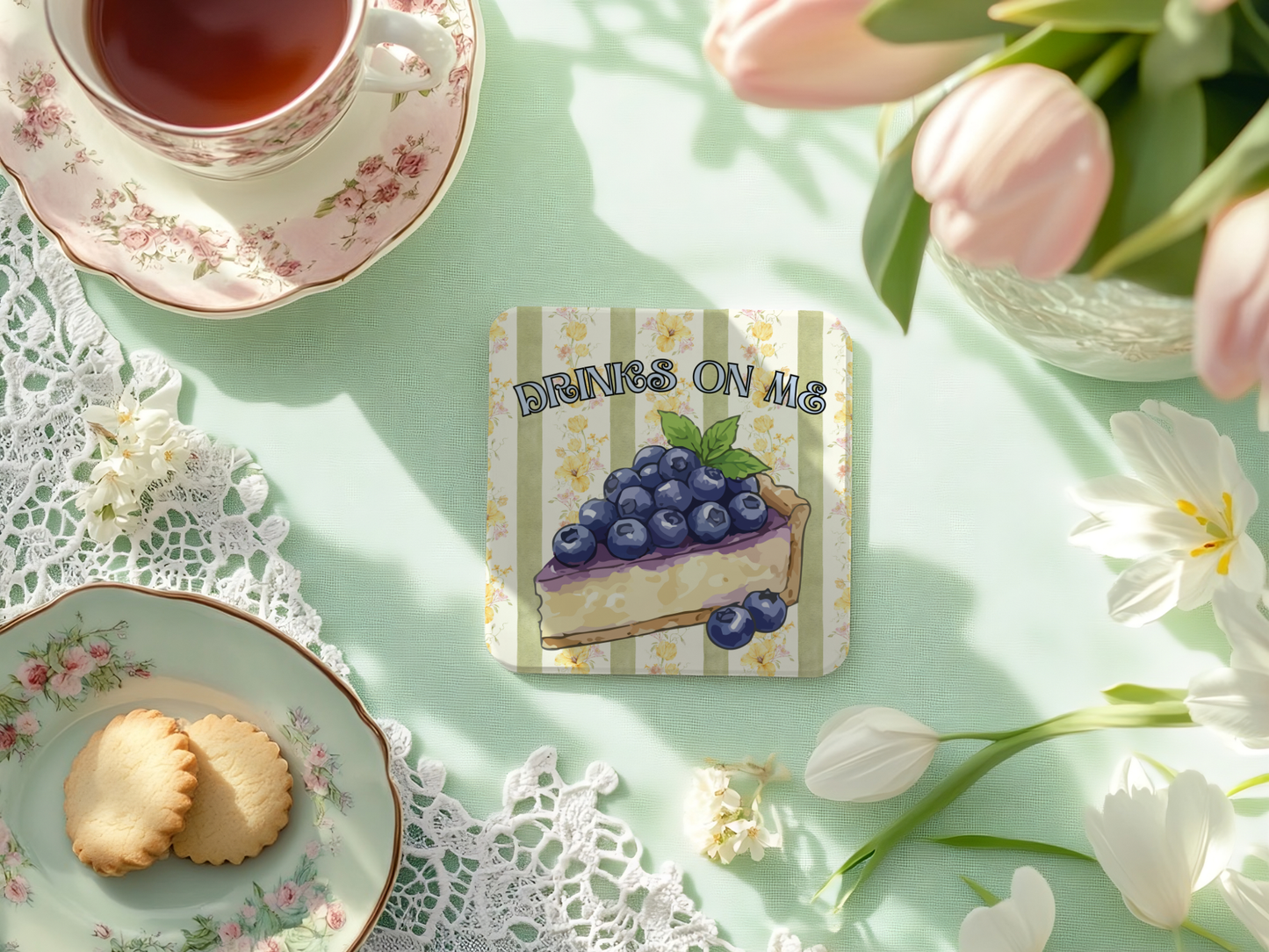 Blueberry Cheesecake Coaster Set
