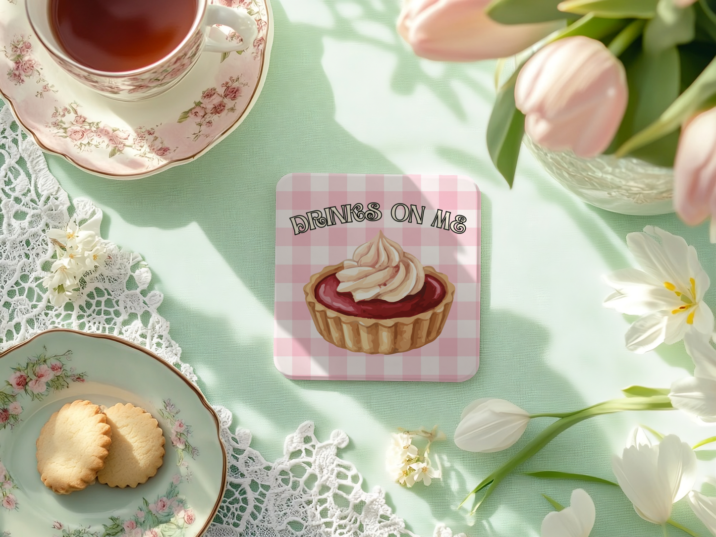 Strawberry Tart Coaster Set